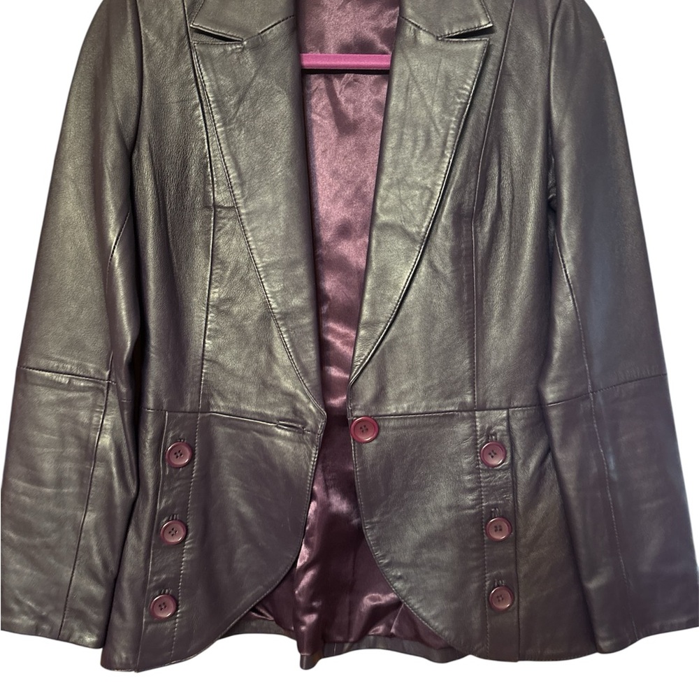 Cami Plum Purple Leather Blazer